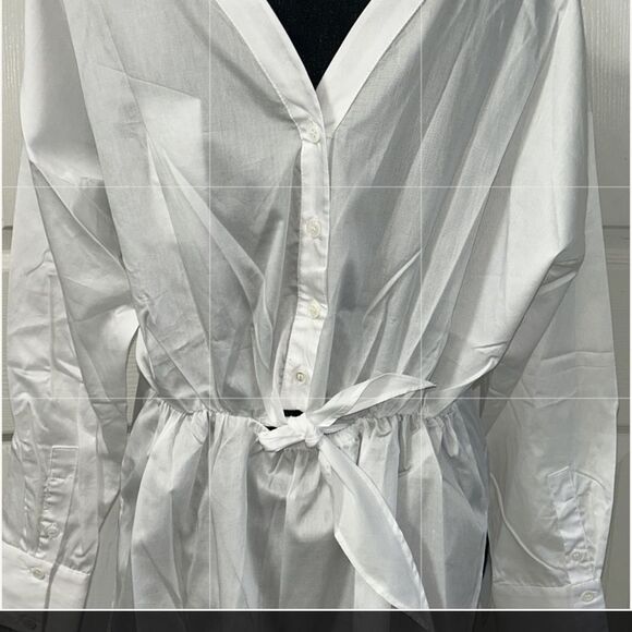 Anthropologie Harshman Cotton Button Back Oversized Top(Size XS) - Picture 8 of 9